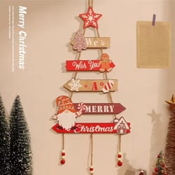 merry christmas decor, xmas tree wall ornament natal navidad, christmas hanging pendant wooden crafts, home decorations