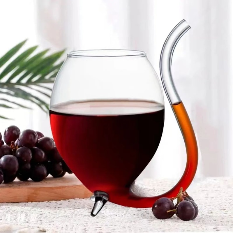 Wine Glass Cup Cocktail Glass Cup With Straw For Beverage Beer Wine Glasses Clear Drinkware Bar Too 4