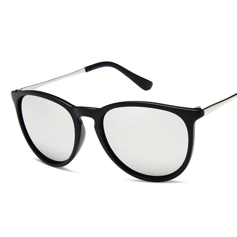 Men Retro Cat Eye Sunglasses Clear Vintage Fashion Shades With Mirrored Finish 2