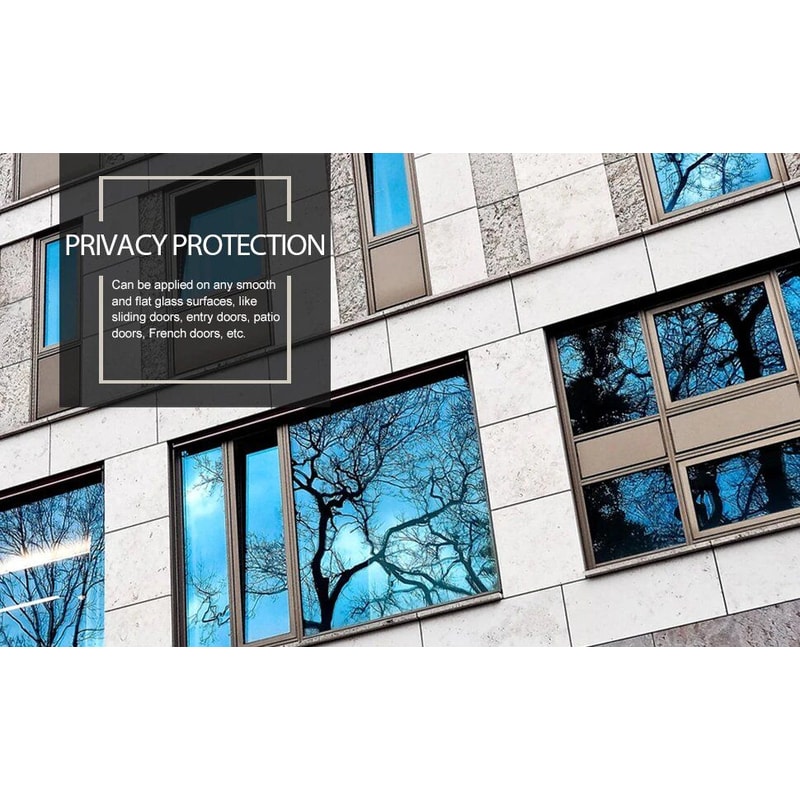 Privacy Window Tint Film One Way Mirror Glass Sticker Reflective Sun Blocking Film For Heat Control 2