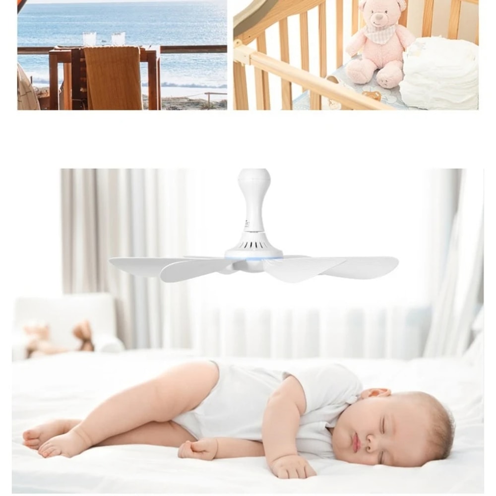 Silent 6 Leaves USB Powered Ceiling Canopy Fan With Remote Control Timing 4 Speed Hanging Fan For C 2