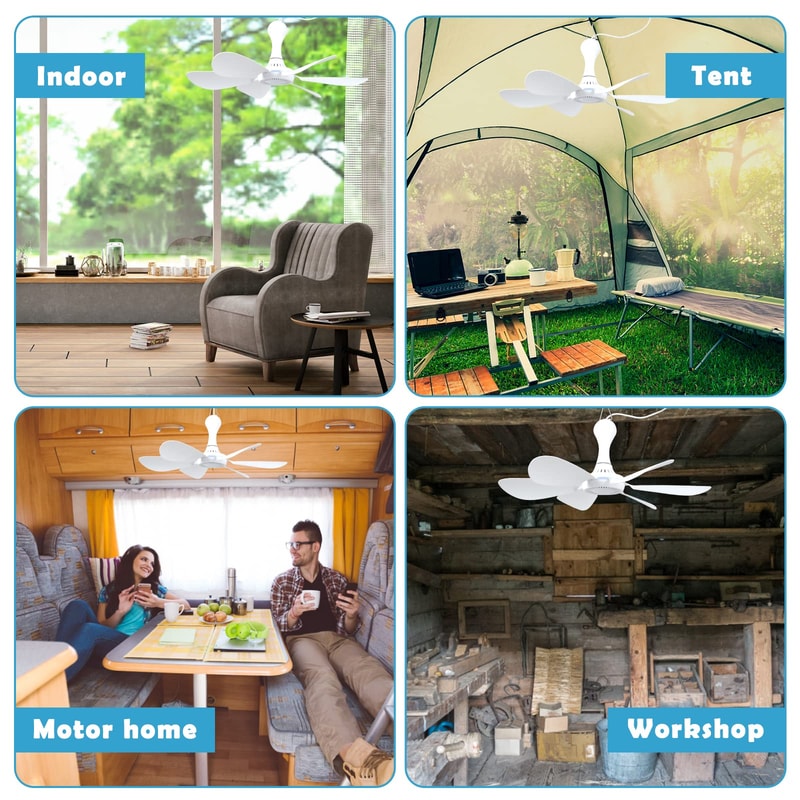 Silent 6 Leaves USB Powered Ceiling Canopy Fan With Remote Control Timing 4 Speed Hanging Fan For C 3