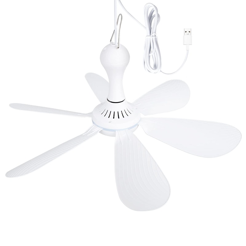 Silent 6 Leaves USB Powered Ceiling Canopy Fan With Remote Control Timing 4 Speed Hanging Fan For C 6