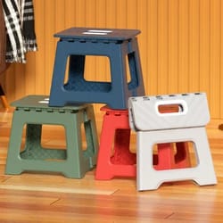 portable folding stool for adults & children, durable thickened plastic saddle chair for outdoor, camping, and fishing