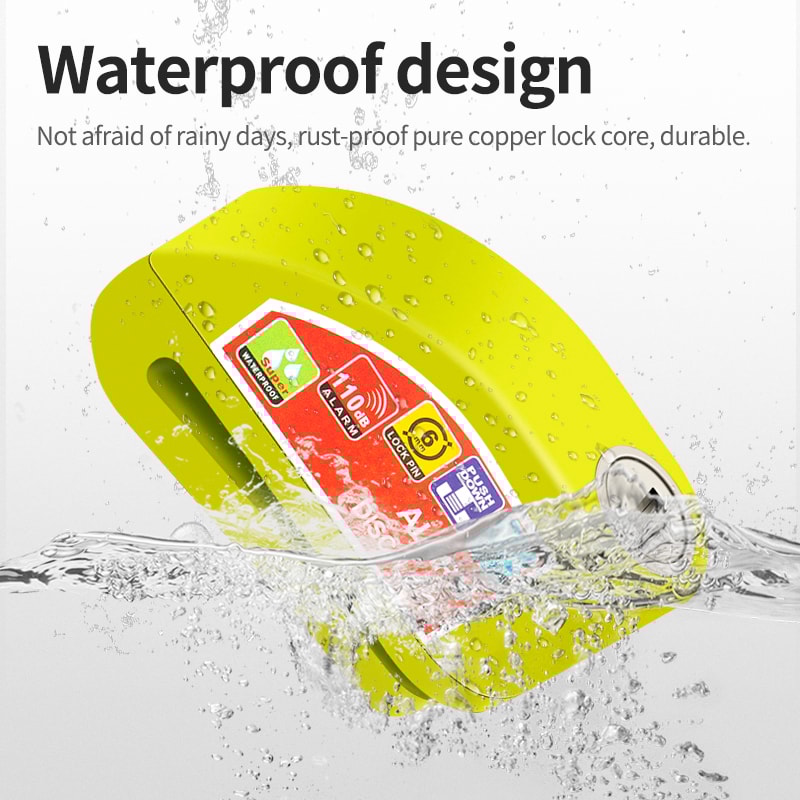 Motorcycle Bicycle Alarm Lock Anti Theft Disc Brake Lock With 120dB Alarm Vibration Sensor Key Sec 3