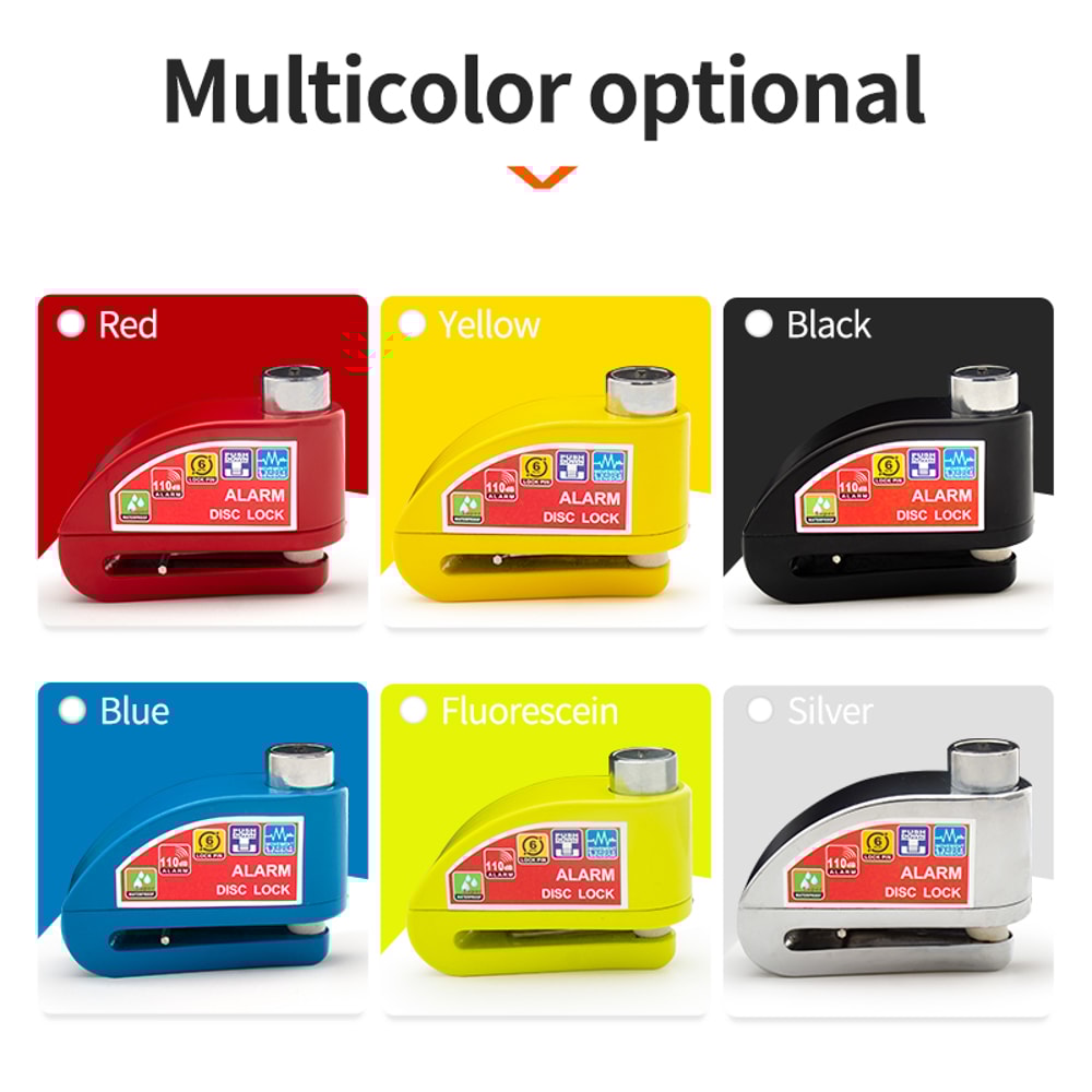 Motorcycle Bicycle Alarm Lock Anti Theft Disc Brake Lock With 120dB Alarm Vibration Sensor Key Sec 5