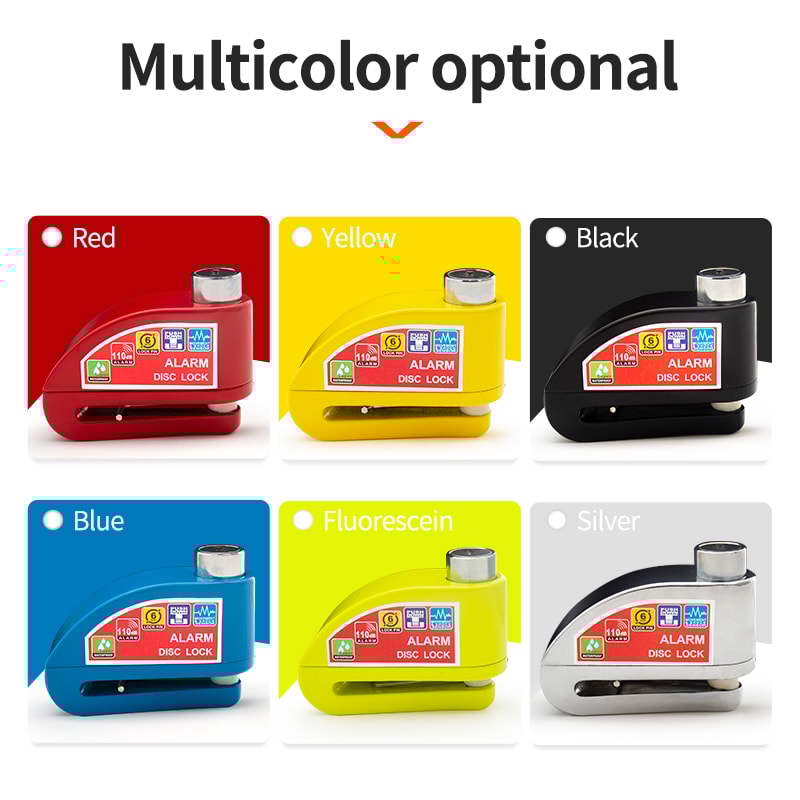 Motorcycle Bicycle Alarm Lock Anti Theft Disc Brake Lock With 120dB Alarm Vibration Sensor Key Sec 5