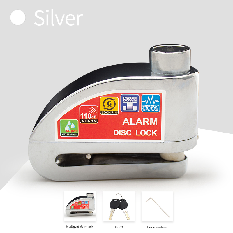 Motorcycle Bicycle Alarm Lock Anti Theft Disc Brake Lock With 120dB Alarm Vibration Sensor Key Sec 11