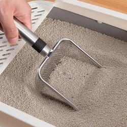 stainless steel cat litter scoop durable, rust resistant & easy clean with ergonomic handle for quick waste removal