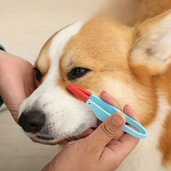 pet eye cleaning brush, soft silicone head cat dog tear stain remover, gentle excrement brush for small pets pp+silicone