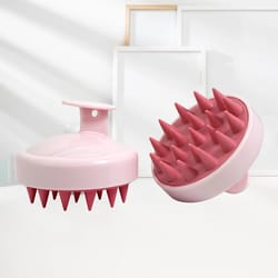 silicone shampoo brush & scalp massager, hair washing comb for head & body massage, bath & shower brush