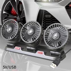 car silent fan 360 adjustable air fan for automotive, desk & office usb & cigarette lighter compatible