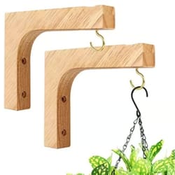 nordic natural wood wall plant hangers, sturdy hanging flower pot hook for lanterns, wind chimes & balcony decor