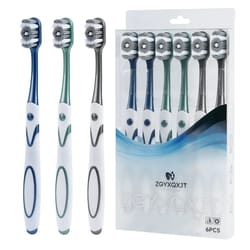 360° whole mouth clean toothbrush medium-hard bristles for adults, whitening teeth & optimal oral care