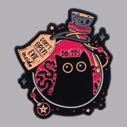 cute black cat enamel pin animal brooch lapel pins for backpack, clothing & witch jewelry halloween gifts