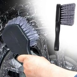 car wheel cleaning brush,short handle detail brush for tire & rim washing,scratch free vehicle cleaning tool