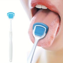 reusable silicone tongue scraper brush for adults & kids washable tongue cleaning tool for fresh breath & oral hygiene