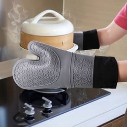 professional oven gloves heat resistant, non-slip grip & soft inner lining for grilling, baking, and bbq