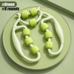 9 wheel muscle roller for cellulite reduction &muscle soreness relief,deep tissue fascia massage tool for thigh,calf arm