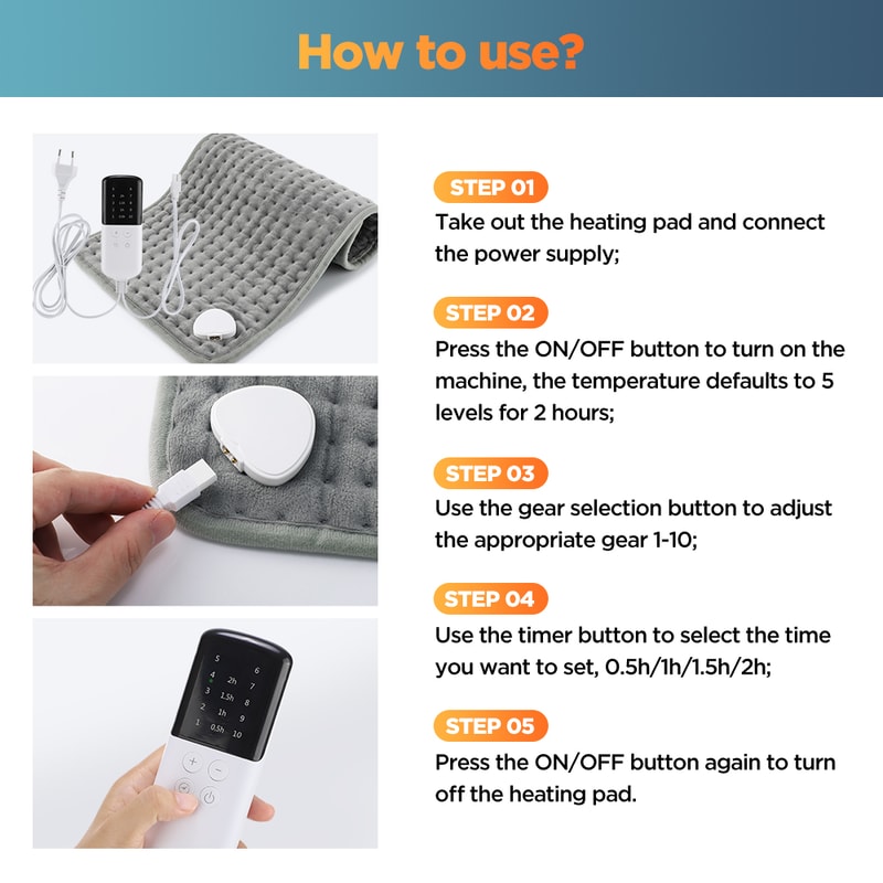 Multifunctional Electric Heating Pad For Arthritis Back Cramps Relief Dry Heat Therapy Body Warmer 5