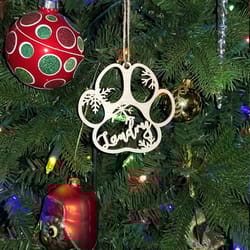 custom dog paw charm, personalized christmas tree ornament, christmas decoration kids gift, gift idea for christmas
