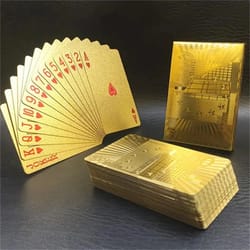 luxury gold foil poker cards, waterproof magic cards, plastic playing cards set for games