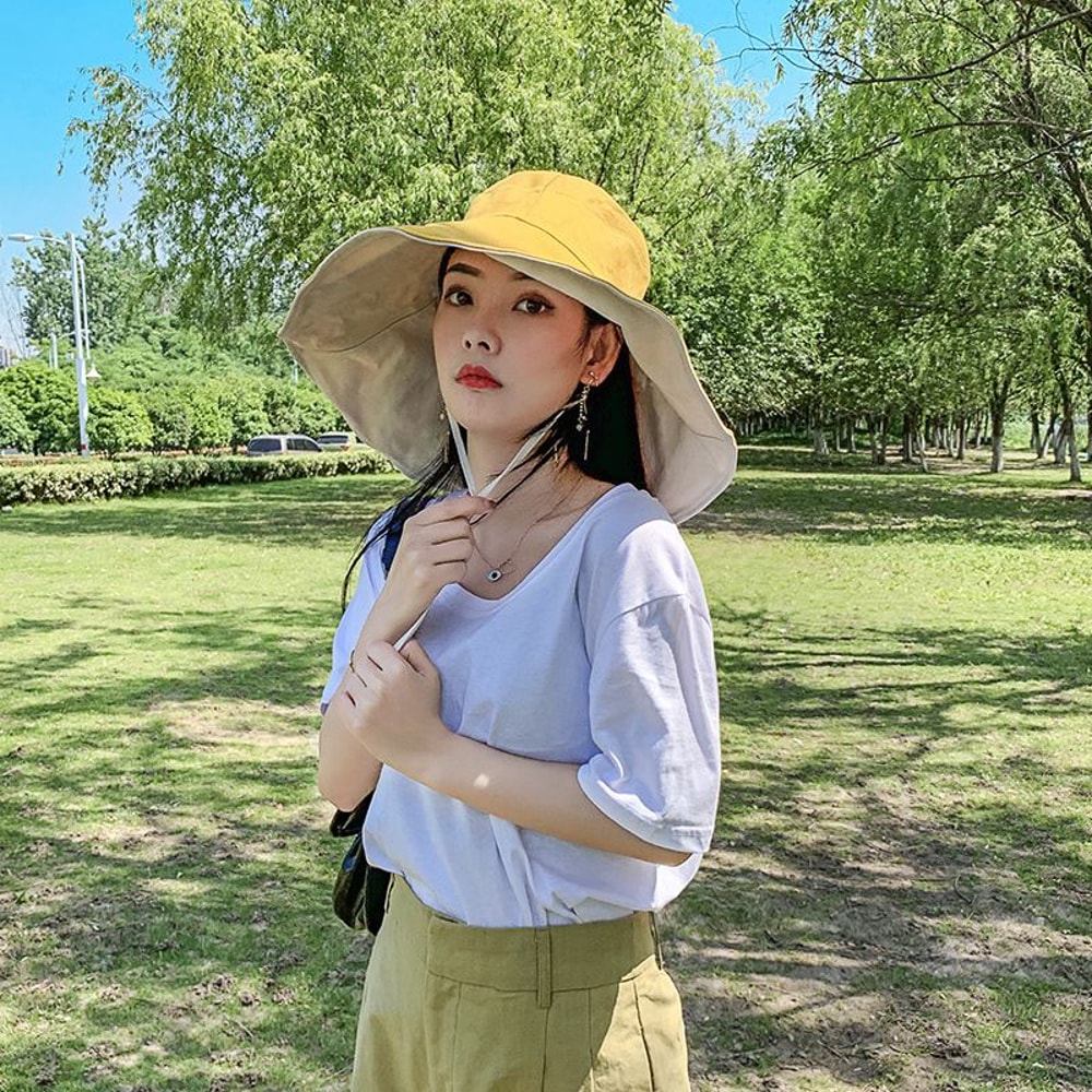 Double Sided Sun Protection Hat Anti UV Protection Beach Hat For Summer 3