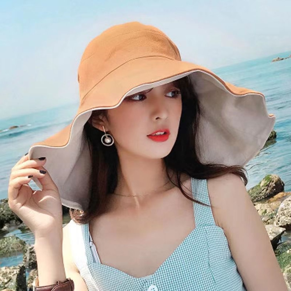Double Sided Sun Protection Hat Anti UV Protection Beach Hat For Summer 0