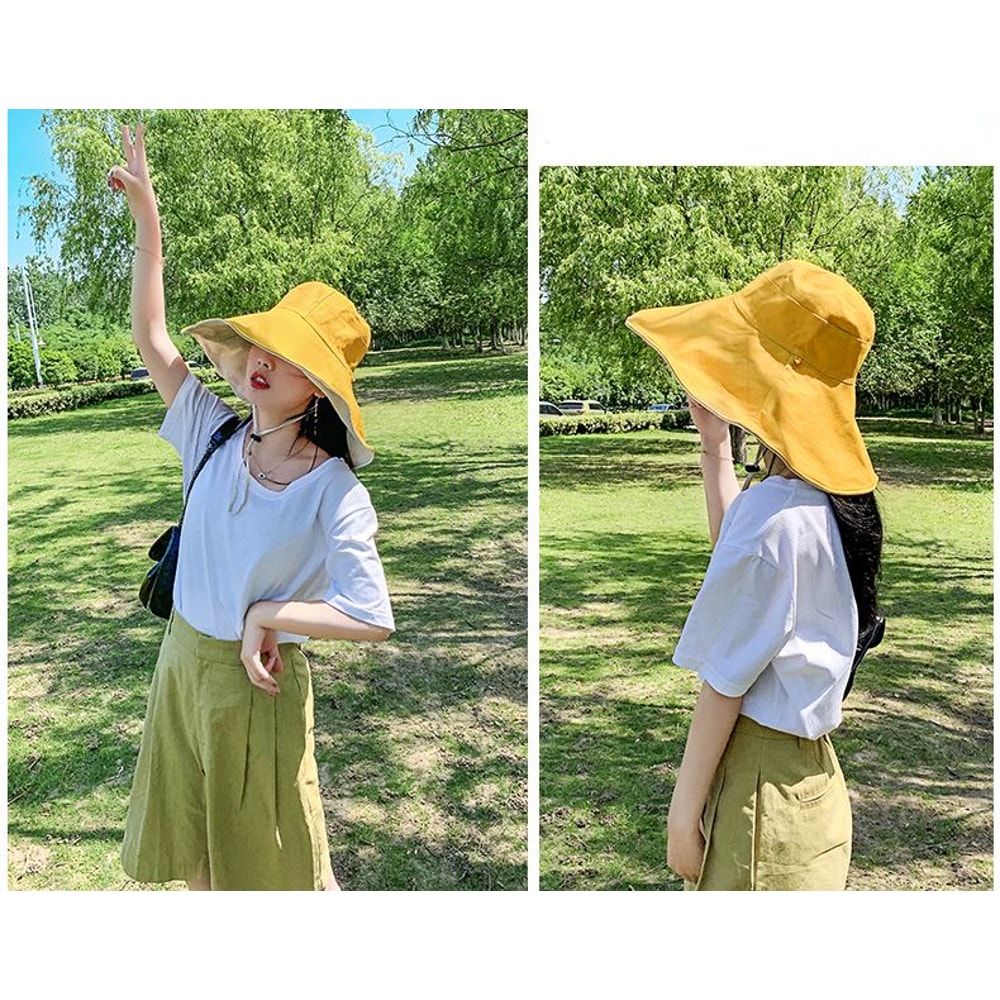 Double Sided Sun Protection Hat Anti UV Protection Beach Hat For Summer 13