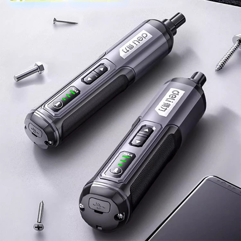 USB Rechargeable Mini Electric Screwdriver Adjustable Torque LED Light