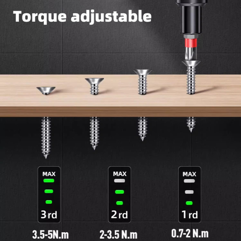 USB Rechargeable Mini Electric Screwdriver Adjustable Torque LED Light