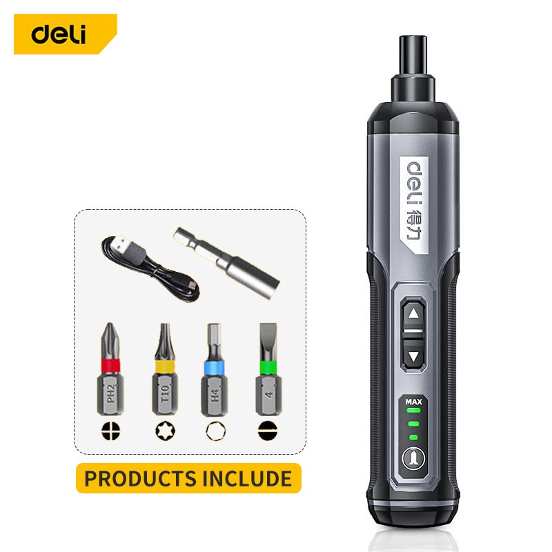USB Rechargeable Mini Electric Screwdriver Adjustable Torque LED Light 7