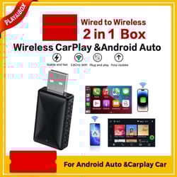 playaibox 2 in 1 wireless carplay & android auto adapter, for iphone/android in benz, audi, kia, jeep & more