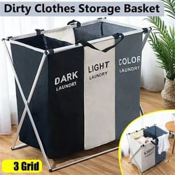 foldable laundry hamper, waterproof dirty clothes organizer basket for bathroom storage, dorm, bedroom, or laundary room
