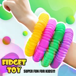 mini pop tube fidget toys, durable sensory tubes for kids with autism, educational colorful building toys for stress