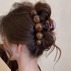 retro gradient beaded hair claw clip, 11cm geometric hair clip for women, 90s y2k fashion hair accessory