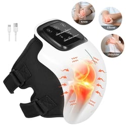 wireless medcursor electric heating massage knee pad, heated knee massager with vibration, hot compress, and adjustable