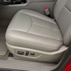 chevy tahoe suburban driver bottom leather seat cover gray, exact fit, waterproof & scratch-resistant