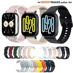 replacement strap for xiaomi redmi watch 5 active & lite, soft silicone sport watch band wristband correa watch bracelet