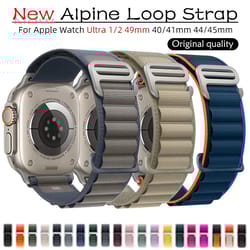alpine loop strap for apple watch band, rugged iwatch ultra trail style replacement correa bracelet