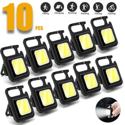 mini portable keychain cob lantern, usb rechargeable led camping flashlight with pocket clip, multifunctional work light