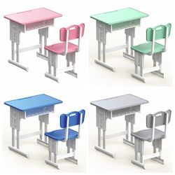 miniature school desk & chair set, simulated dollhouse furniture model for pretend play, classroom decor, and play house
