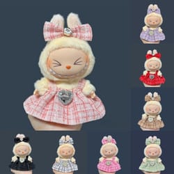 17cm labubu doll skirt outfit, cute diy clothes & fashion accessories gift for plush lovers