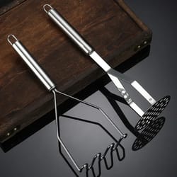 manual stainless steel potato masher, vegetable fruit pressure tool, kitchen baby food crusher gadget