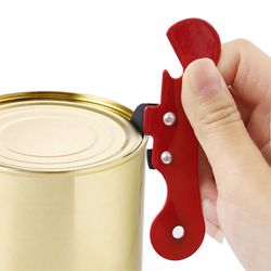 stainless steel safety side cut manual can opener, 1pcs multifunctional bottle opener, ergonomic kitchen tool