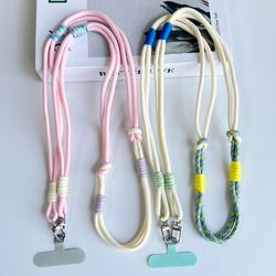 double color personalized mobile phone universal lanyard, long rope shoulder strap, trendy fashion safety neck rope