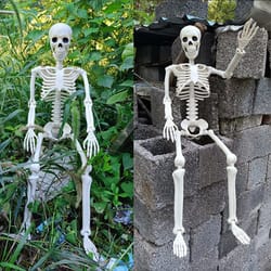 halloween shape skeleton, human shape bones, posable skeleton, haunted house horror props, halloween horror decorations