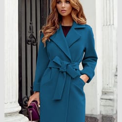 street style women's winter coat, knot splicing design, cotton wool blend tops, ladies outwear