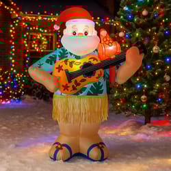 hawaiian santa with guitar home yard, christmas decorations inflatable toy, ornaments with led decor christmas party toy