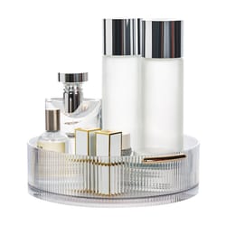 rotating turntable desktop storage box, rotating cosmetic storage box, large capacity round transparent tray